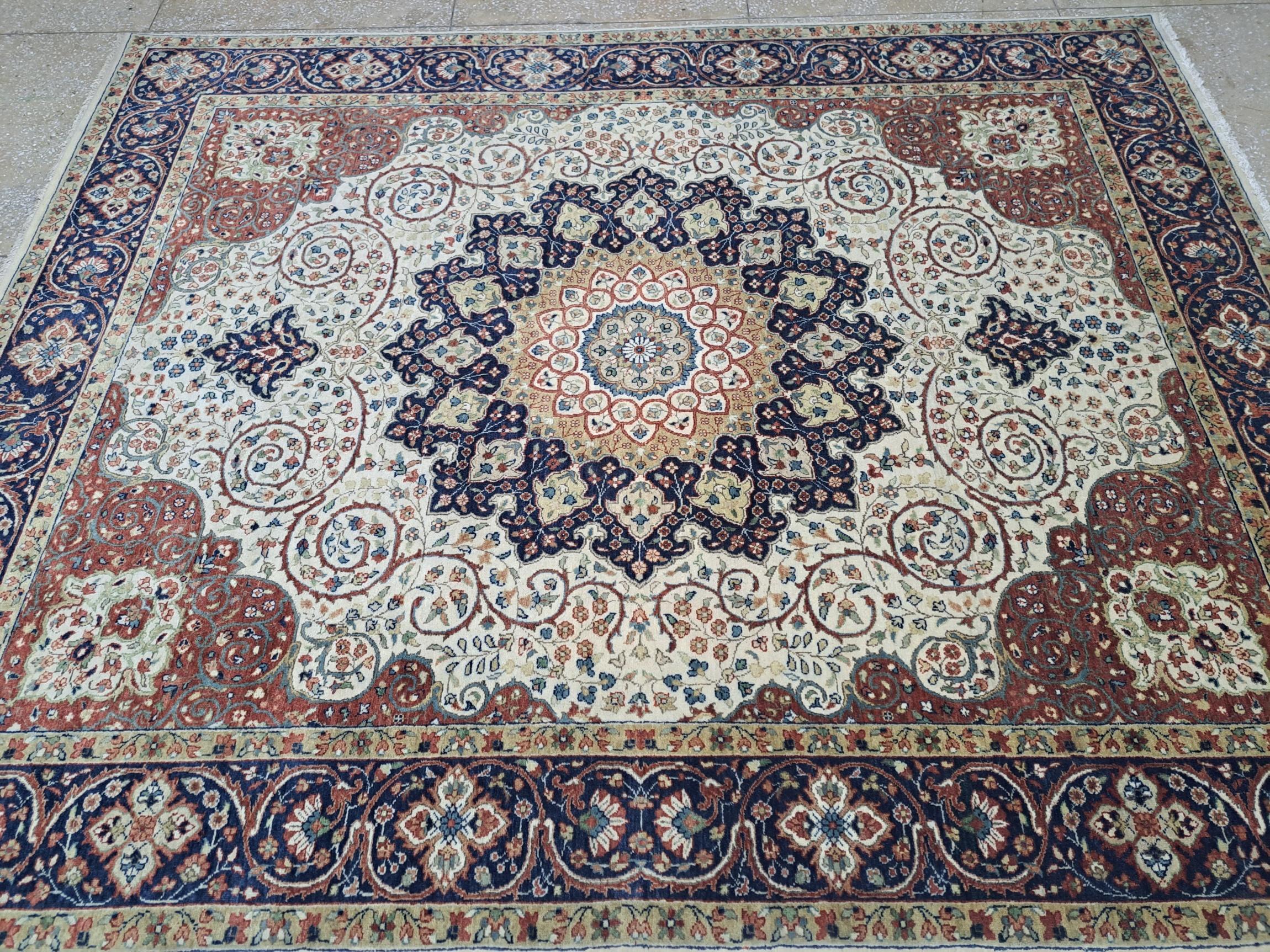 8x10 Ft Heriz Inspired Handmade Wool Rug. Teppich im antiken Stil. 100% Wolle (Handgeknüpft) im Angebot