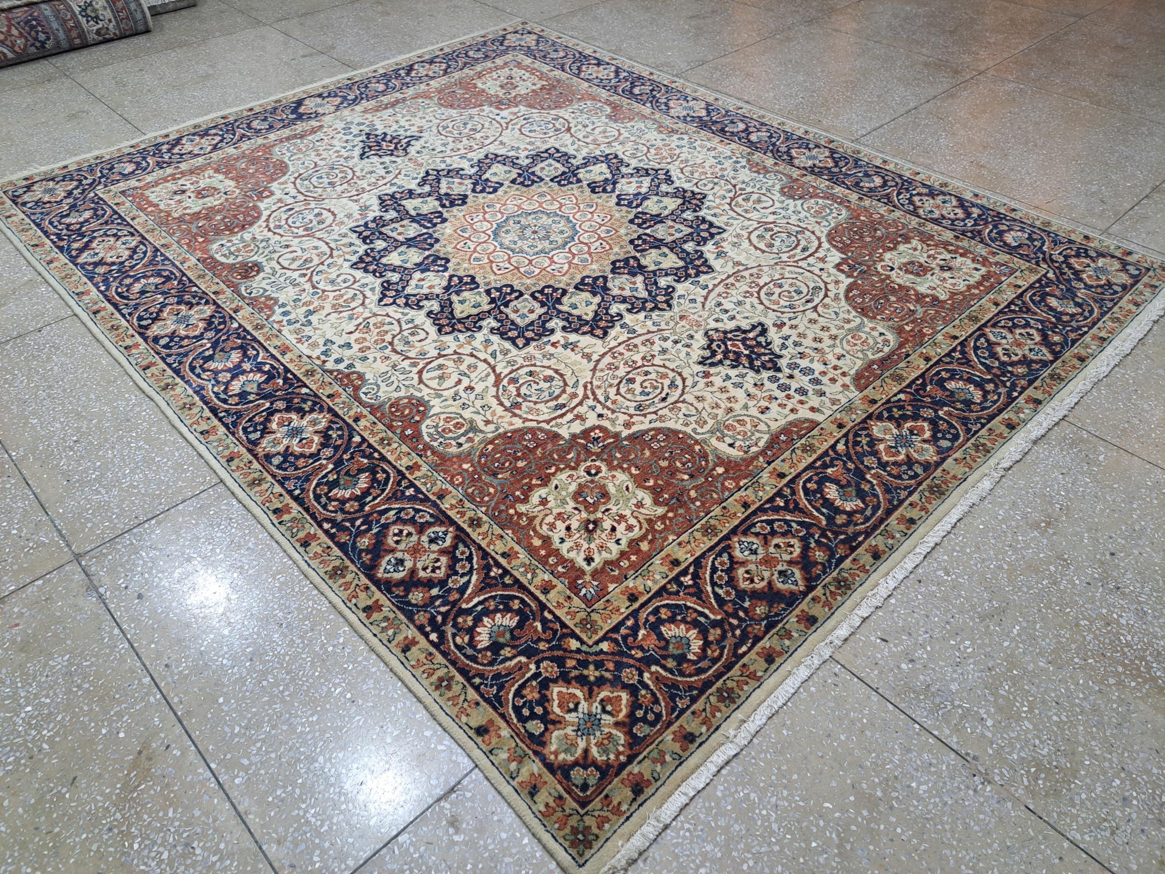 8x10 Ft Heriz Inspired Handmade Wool Rug. Teppich im antiken Stil. 100% Wolle im Zustand „Neu“ im Angebot in Spring Valley, NY