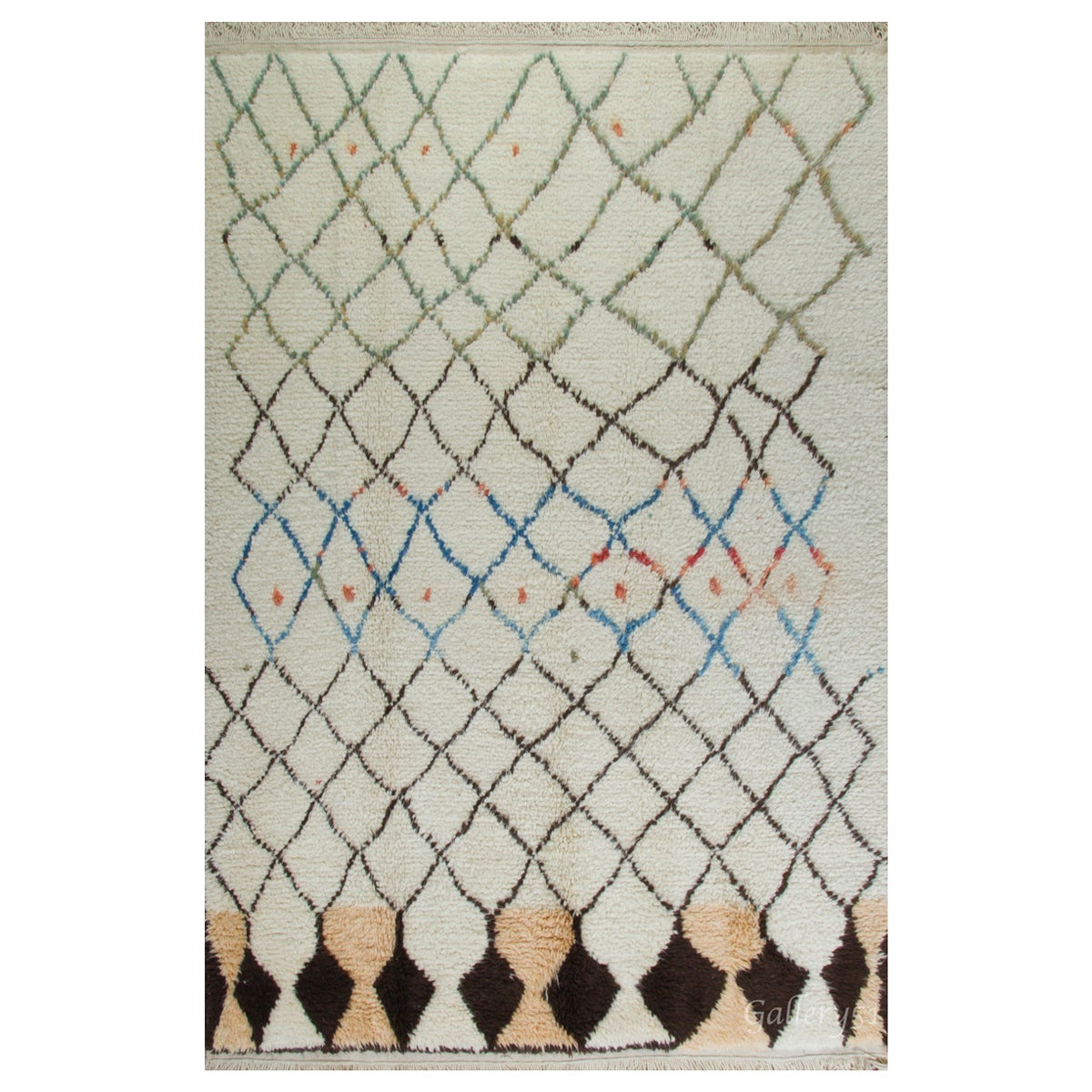 8x10 Ft Modern Handmade Moroccan Tulu Rug, 100% Wool, Custom Options Available