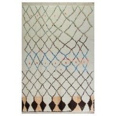 8x10 Ft Modern Handmade Moroccan Tulu Rug, 100% Wool, Custom Options Available