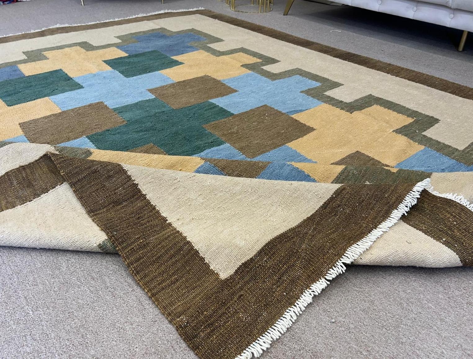 Scandinavian Modern 8x10 Ft Modern Handwoven Scandinavian design Rug. Custom Options Available For Sale