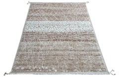 8x10 ft Modern Moroccan Design Rug. 100% Wool. Handknotted Beni Ourain Carpet