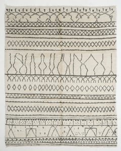 8x10 ft Moroccan Hand-Knotted Tulu Rug. 100% Natural Wool. Beni Ourain Carpet