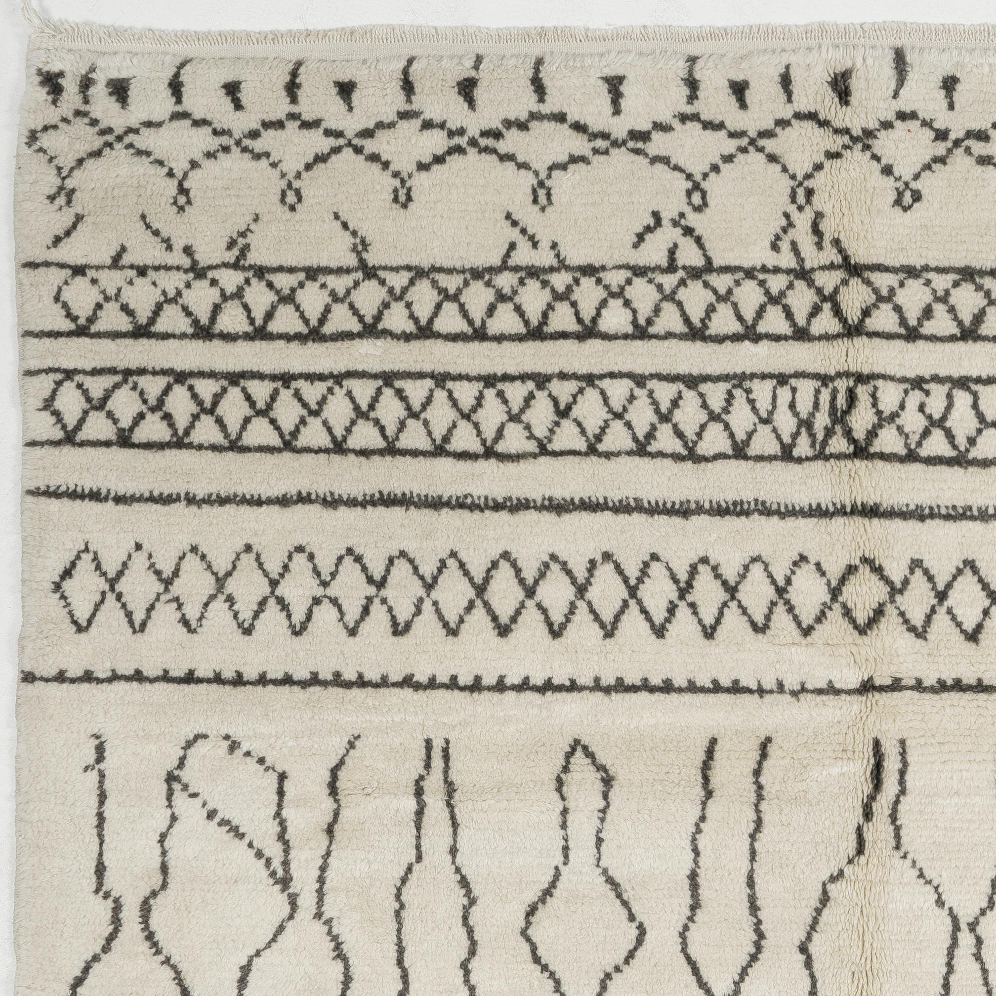 Alfombra Tulu Marroquí Anudada a Mano. 100% lana natural. Alfombra Beni Ourain Turco en venta