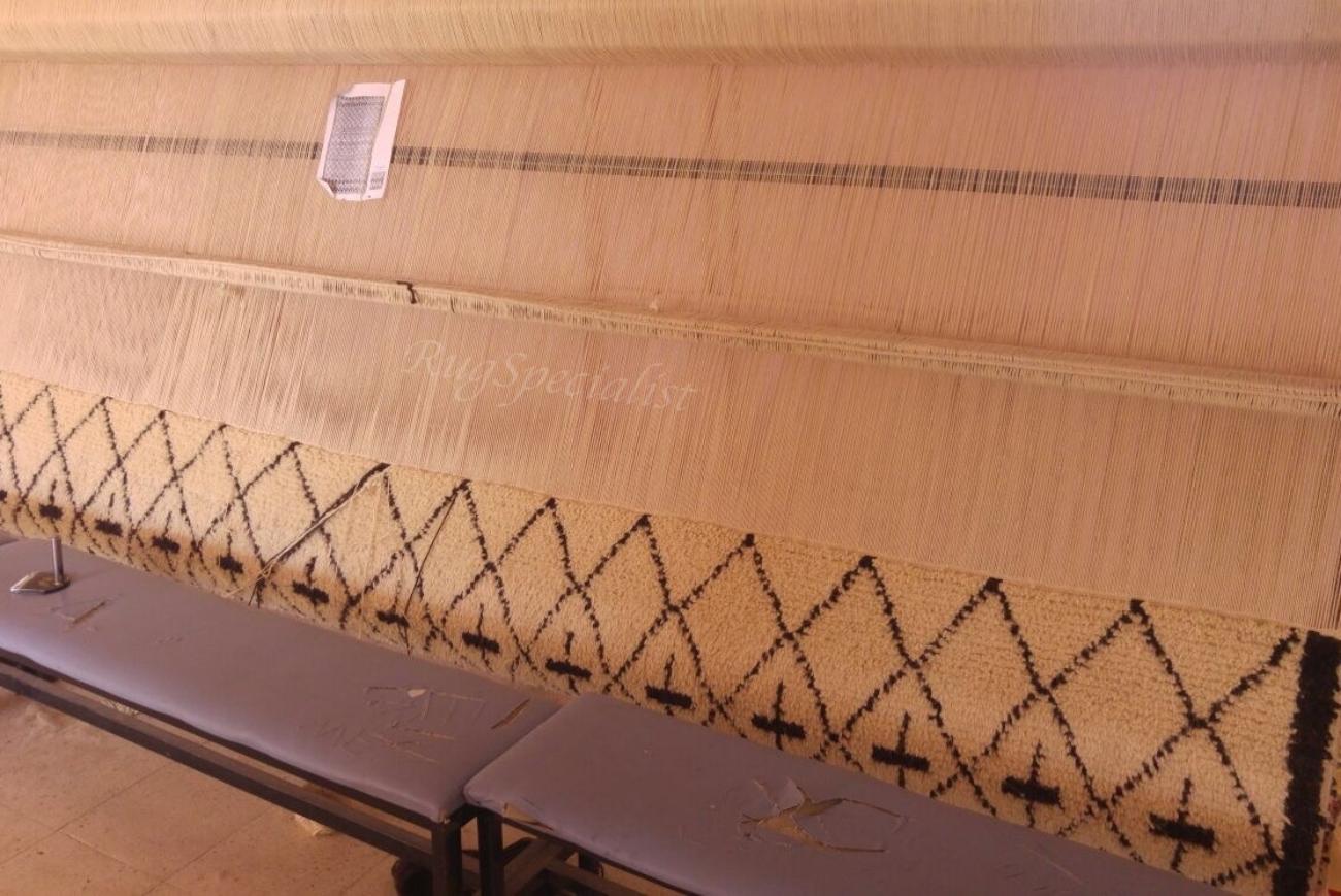Alfombra Tulu Marroquí Anudada a Mano. 100% lana natural. Alfombra Beni Ourain Anudado a mano en venta