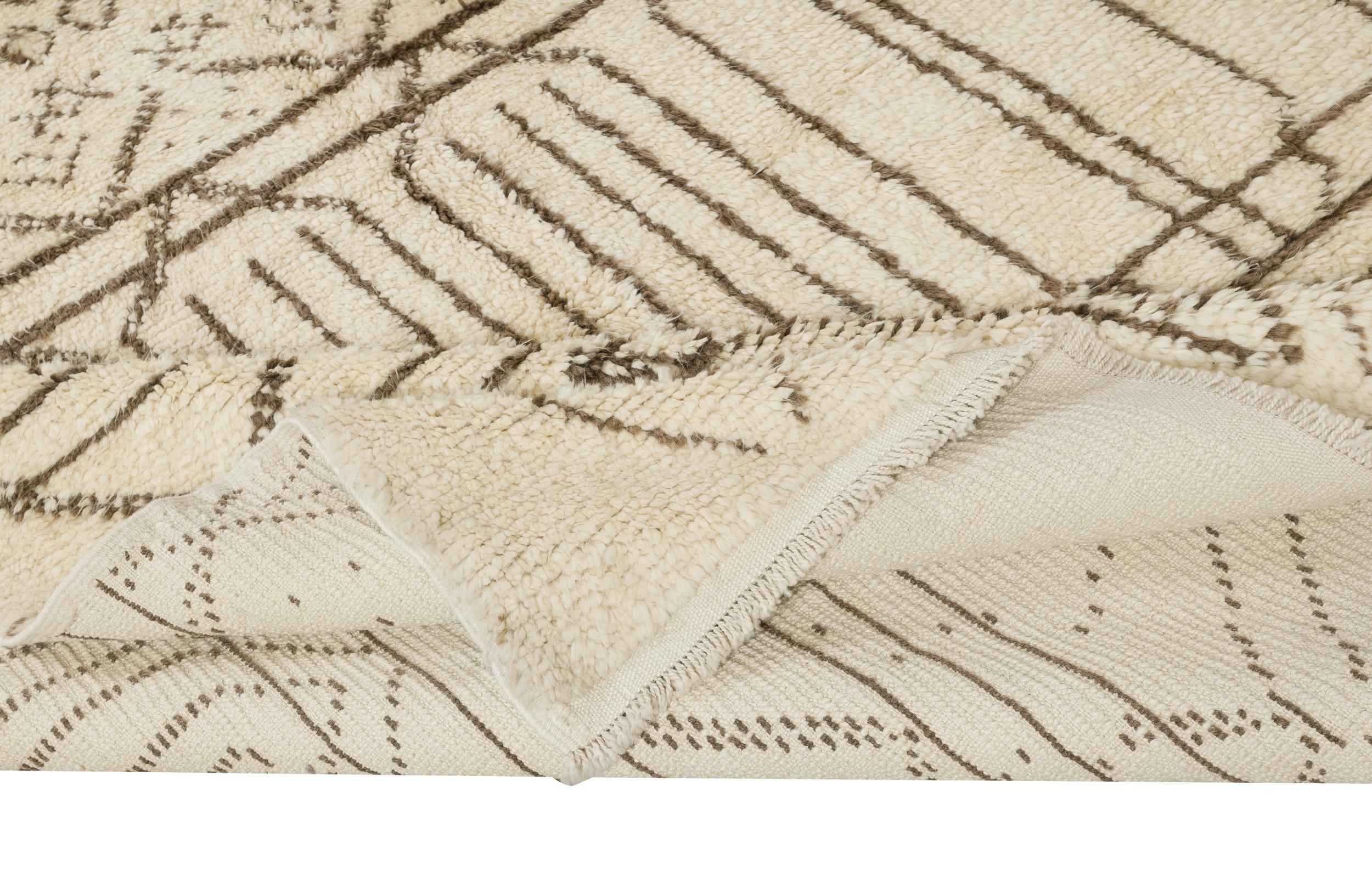 Turc 8x10 Ft Moroccan Tulu Rug, 100% Natural Wool, Modern Handmade Carpet (Tapis de tulu marocain, 100% laine naturelle, fait à la main) en vente