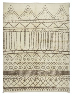 8x10 Ft Moroccan Tulu Rug, 100% Natural Wool, Modern Handmade Carpet