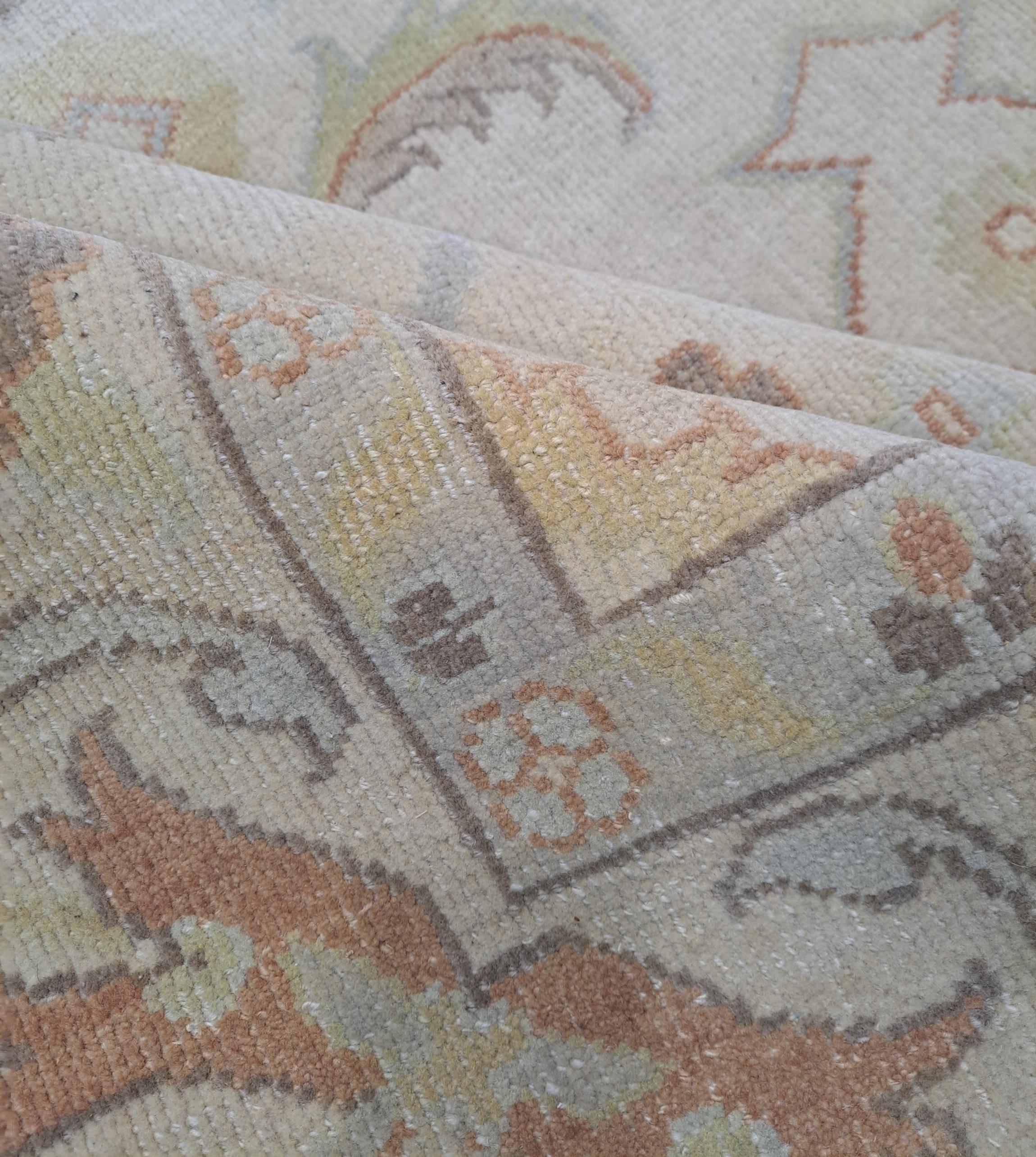 Tappeto Oushak 8x10 Ft New Annodato a mano. 100% Lana naturale. Opzioni personalizzate disponibili in vendita 2