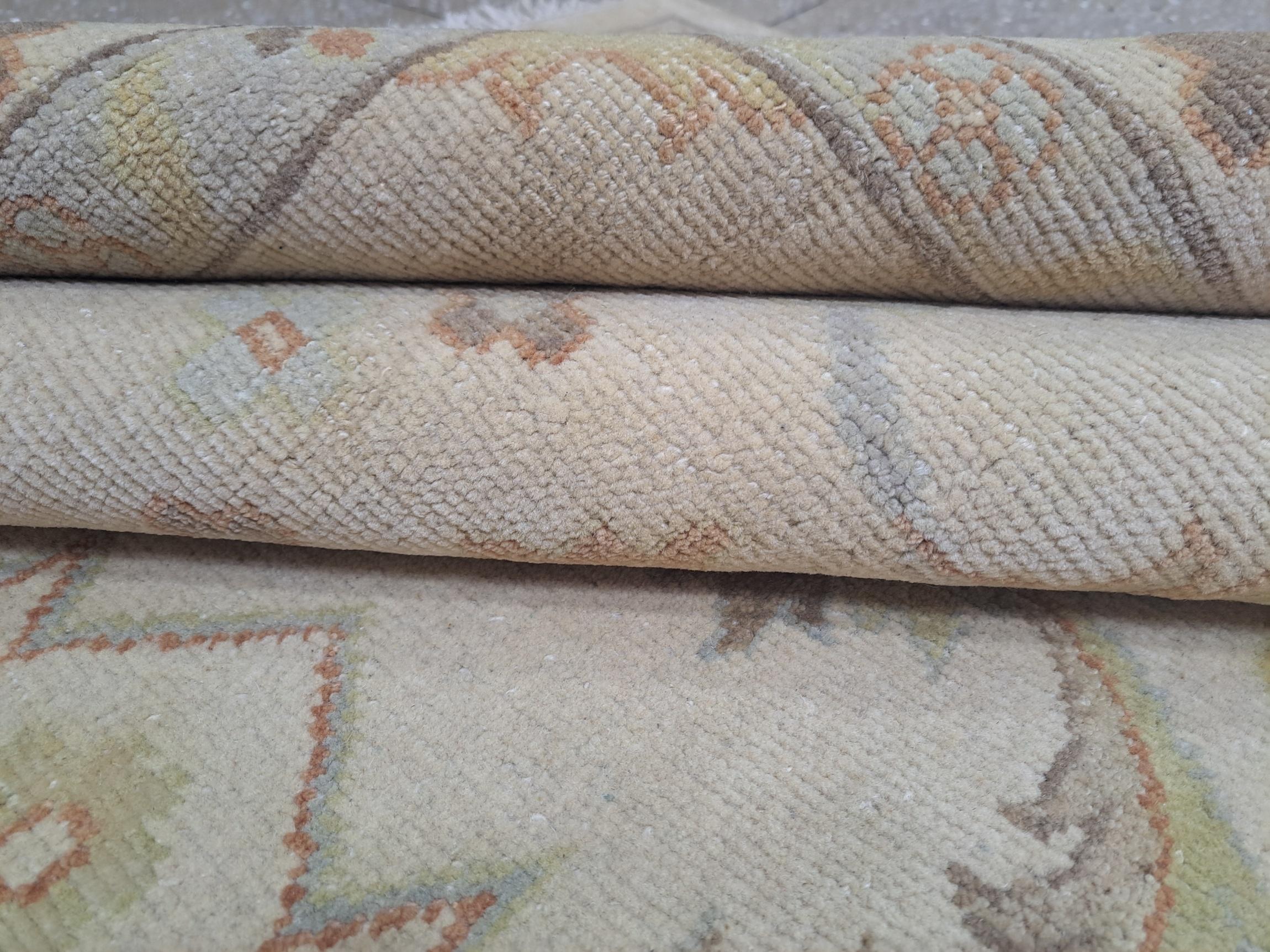 Tappeto Oushak 8x10 Ft New Annodato a mano. 100% Lana naturale. Opzioni personalizzate disponibili in vendita 3