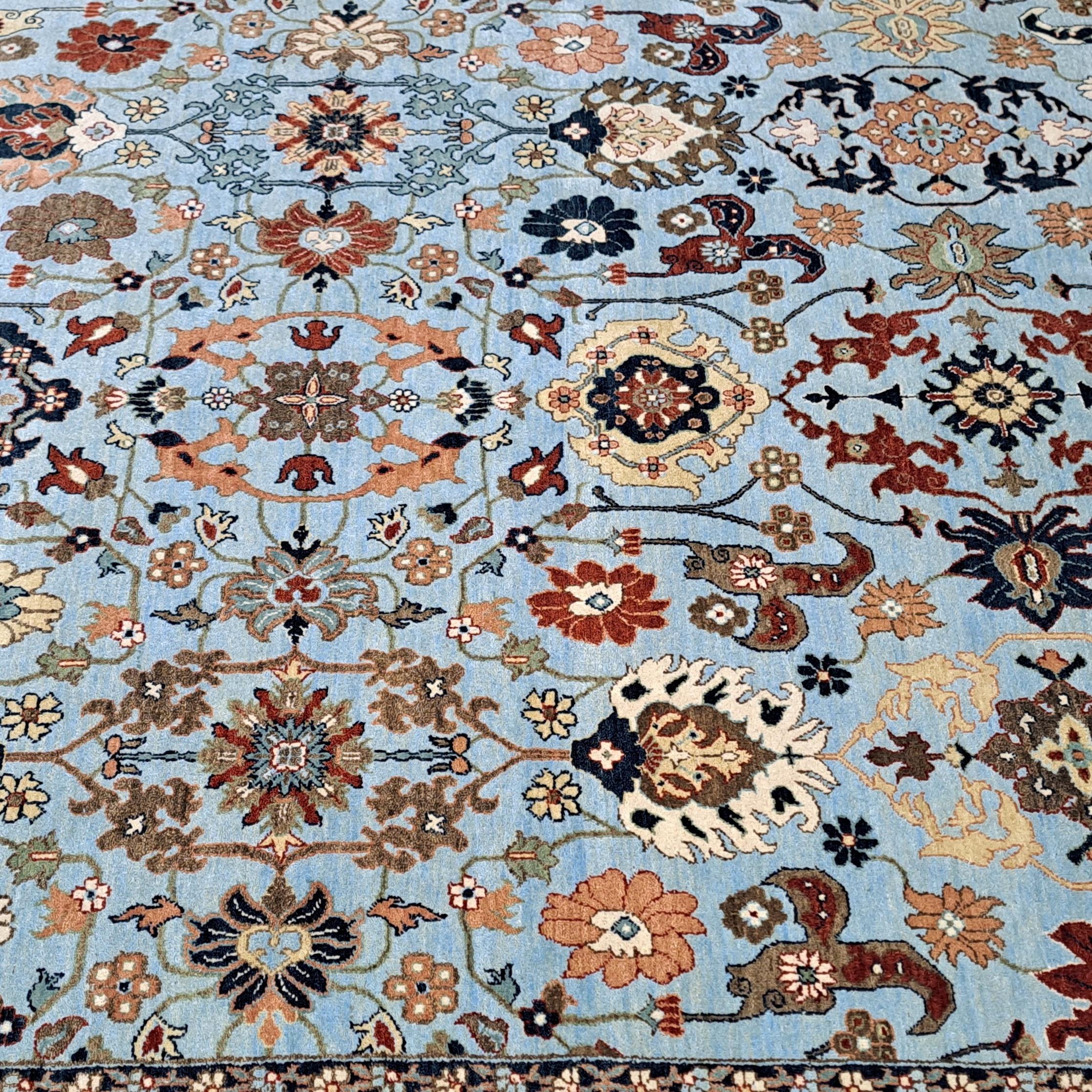 8x10 Ft New Hand-Knüpfteppich. 100% Wolle. Antiker Heriz Design-Teppich im Angebot 3