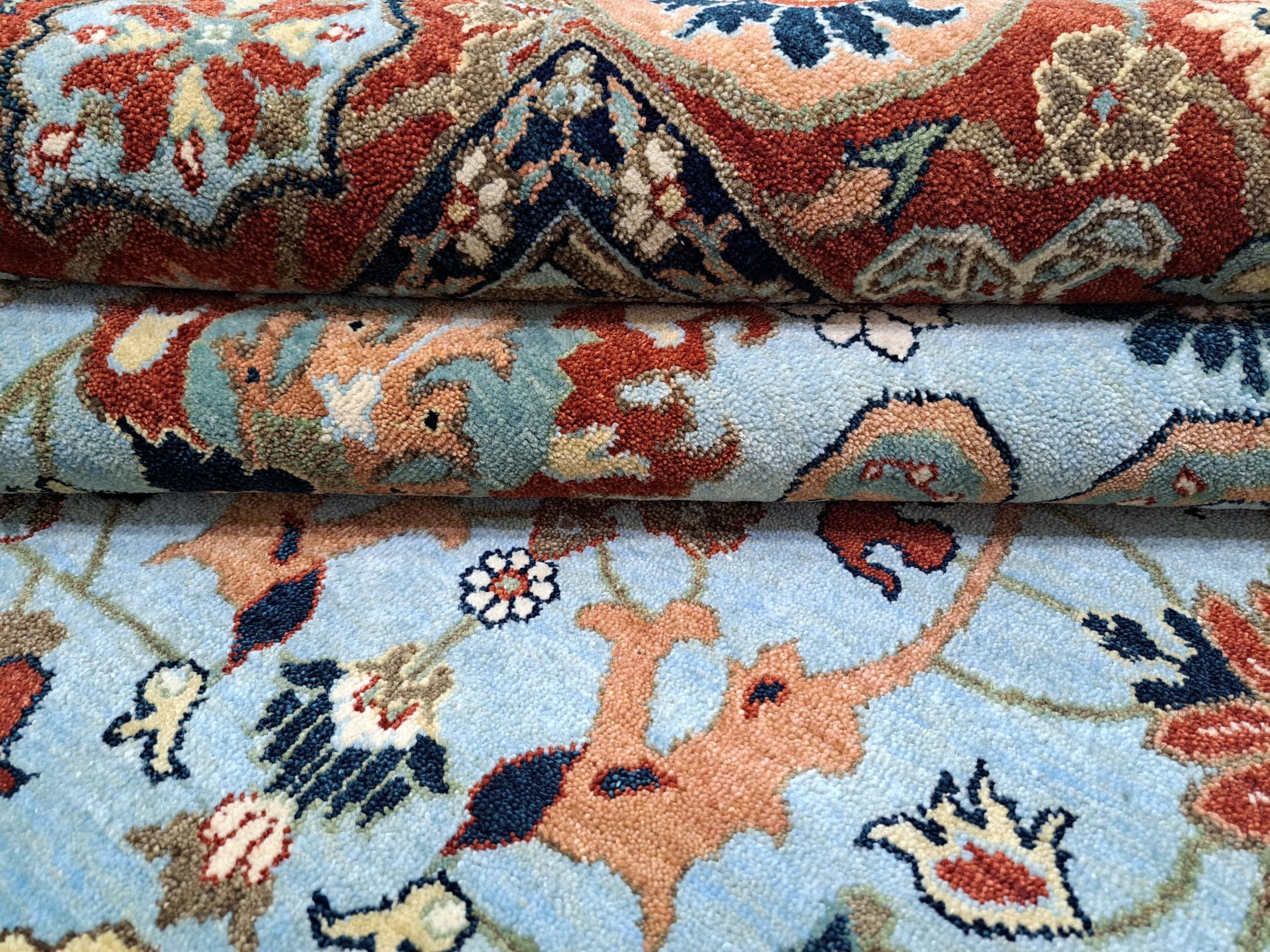 8x10 Ft New Hand-Knüpfteppich. 100% Wolle. Antiker Heriz Design-Teppich (Heriz Serapi) im Angebot