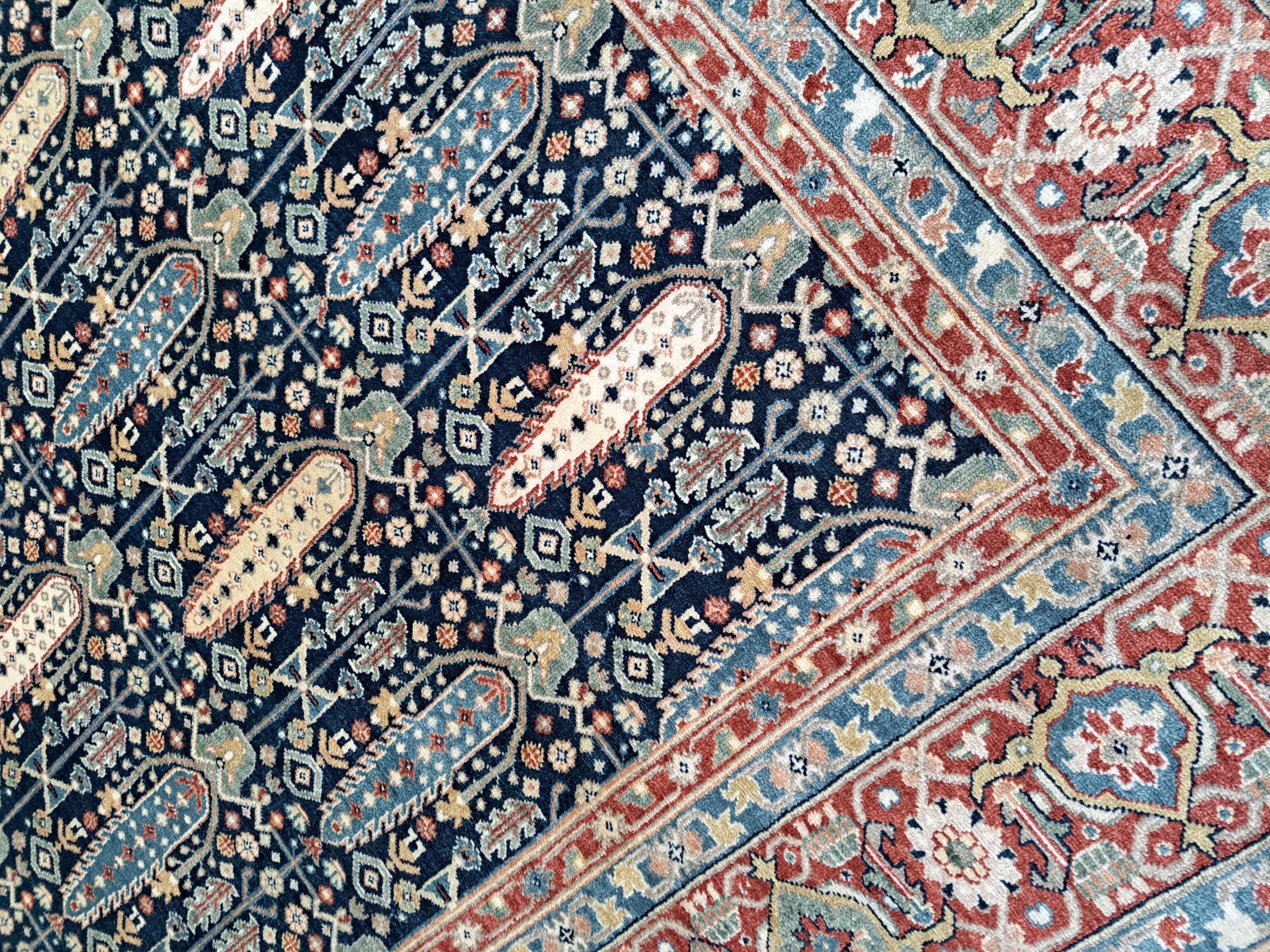 Indien Tapis noué à la main 8x10 Ft New. 100% laine. Antique Heriz Design. Options personnalisées A. en vente