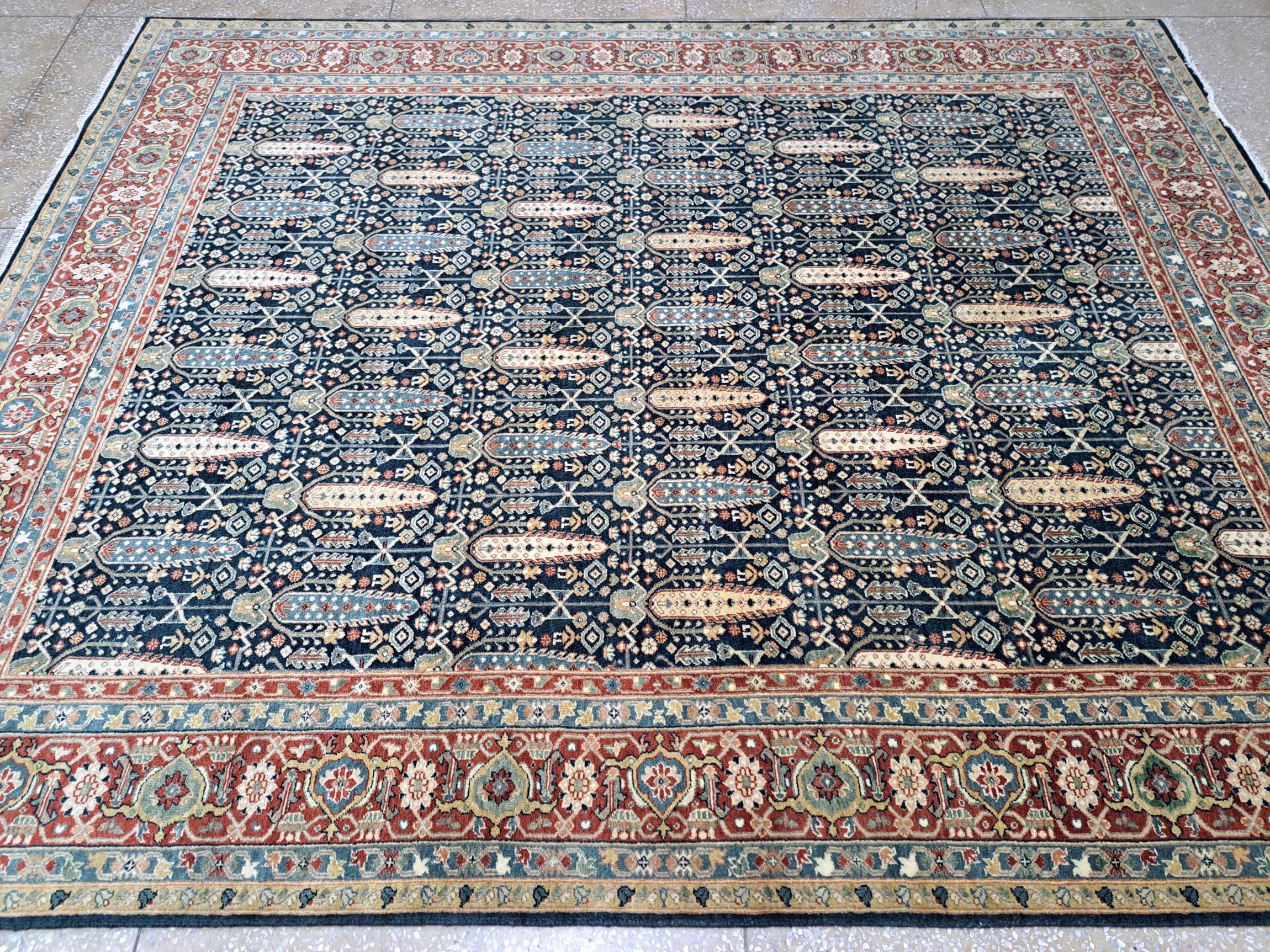 Noué à la main Tapis noué à la main 8x10 Ft New. 100% laine. Antique Heriz Design. Options personnalisées A. en vente