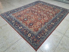 8x10 Ft New Hand-Knotted Rug with Antique Heriz Design. Luxury Handmade Carpet
