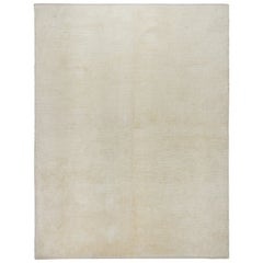 8x10 ft New Plain Beige Hand-Knotted Turkish Tulu Rug, 100% Natural Un-Dyed Wool