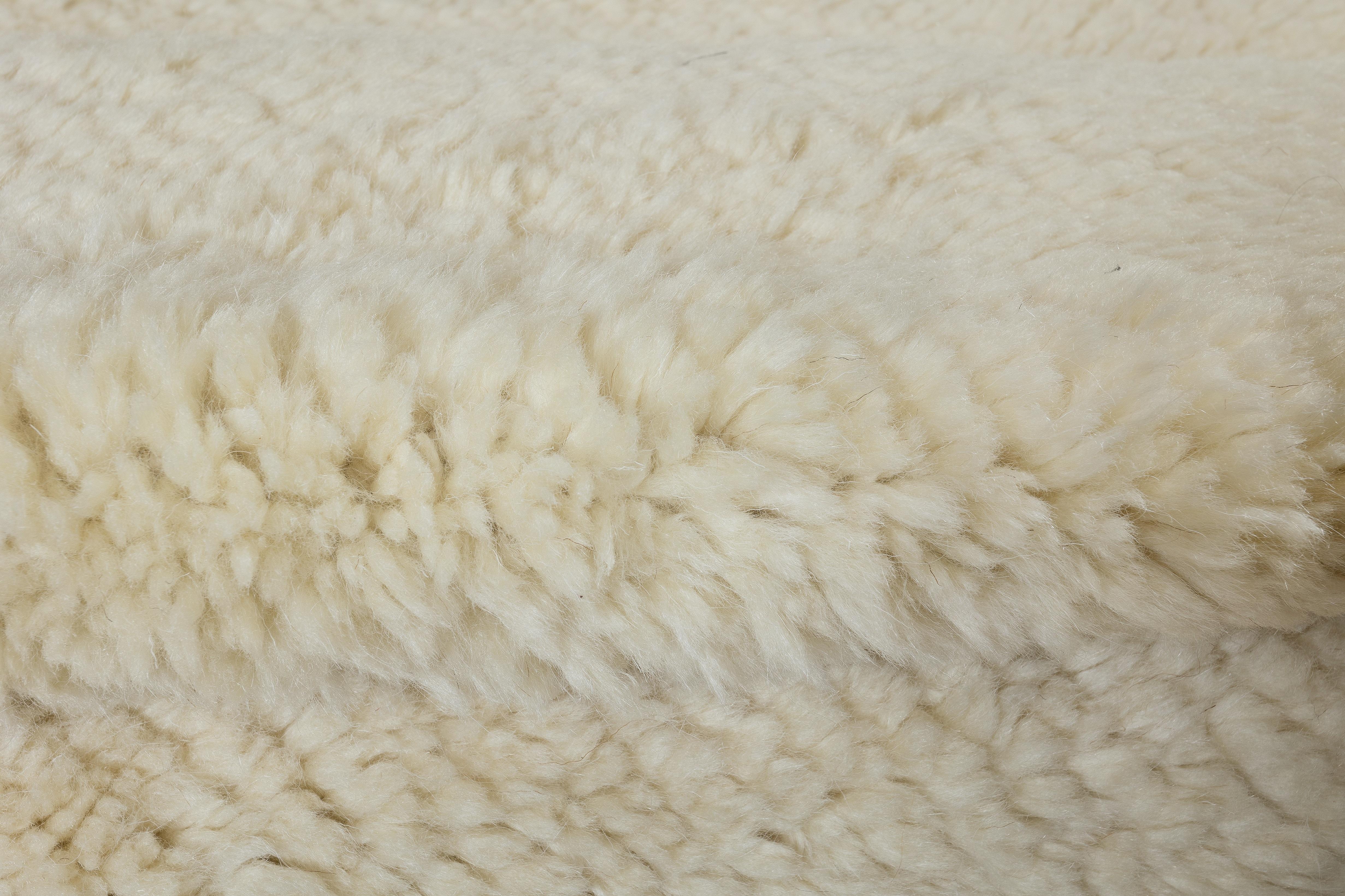8x10 ft New Plain Beige Handgeknüpfter Anatolischer Tulu Teppich, 100% natürliche ungefärbte Wolle (Türkisch) im Angebot