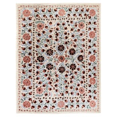New Silk Hand Embroidered Suzani Bed Cover from Uzbekistan