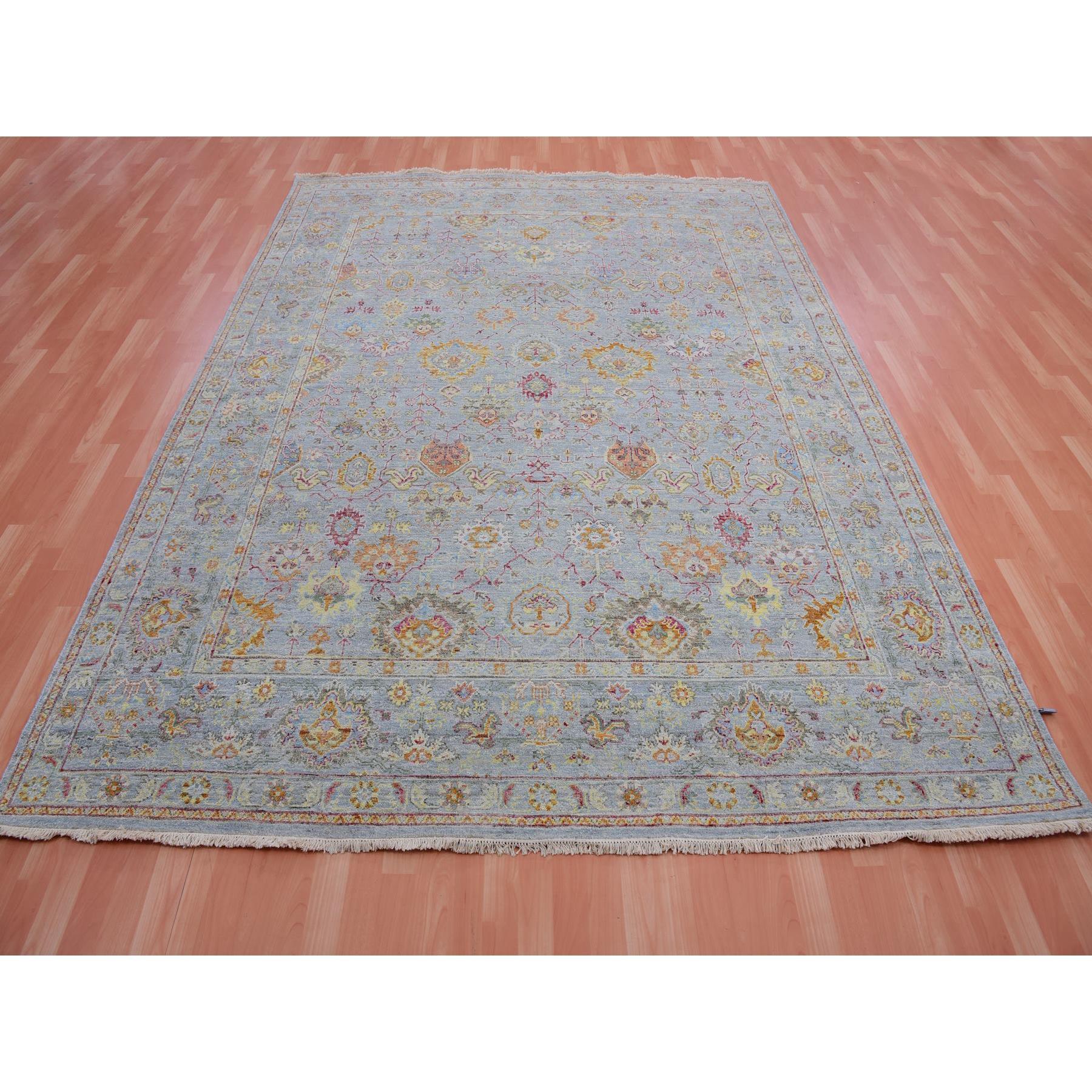 8'x10' Gris, 100% Lana, Anudada a Mano, Alfombra Oriental Sultanabad Reimaginada Oushak en venta