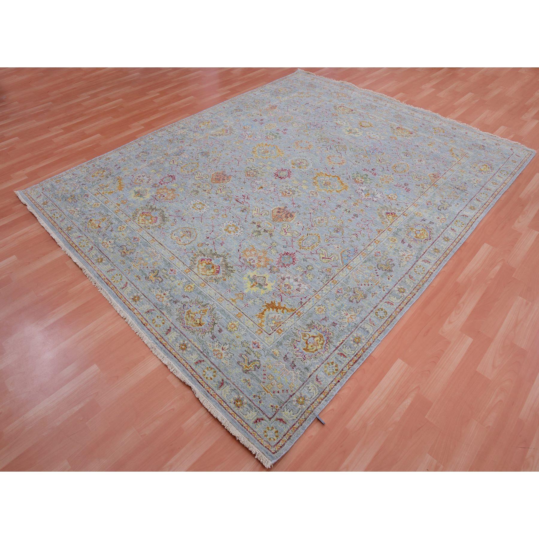 8'x10' Gris, 100% Lana, Anudada a Mano, Alfombra Oriental Sultanabad Reimaginada Indio en venta