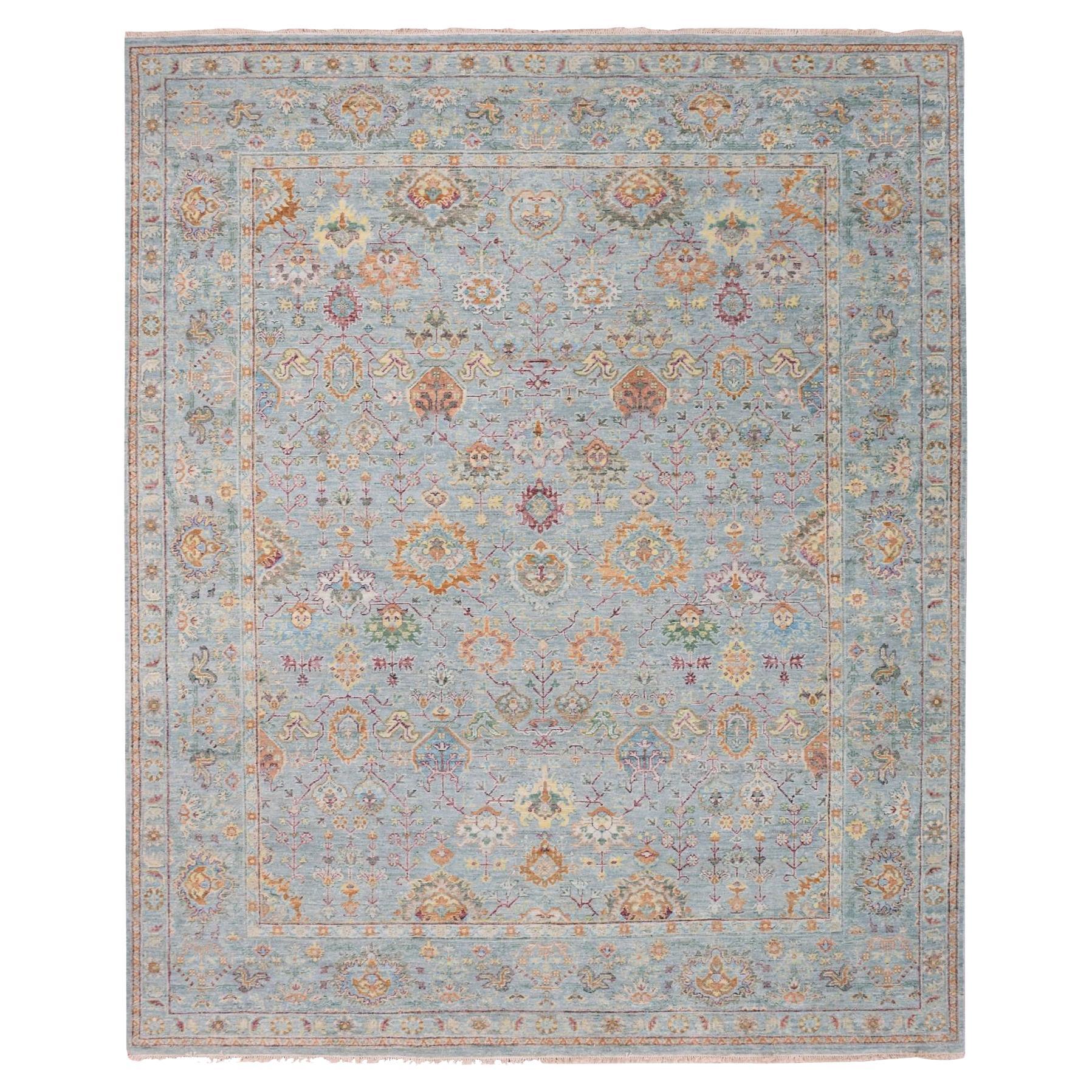 8'x10' Gray, 100% Wool, Hand Knotted, Sultanabad Reimagined Oriental Rug