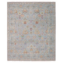 8'x10' Gris, 100% laine, noué à la main, Sultanabad Reimagined Oriental Rugs