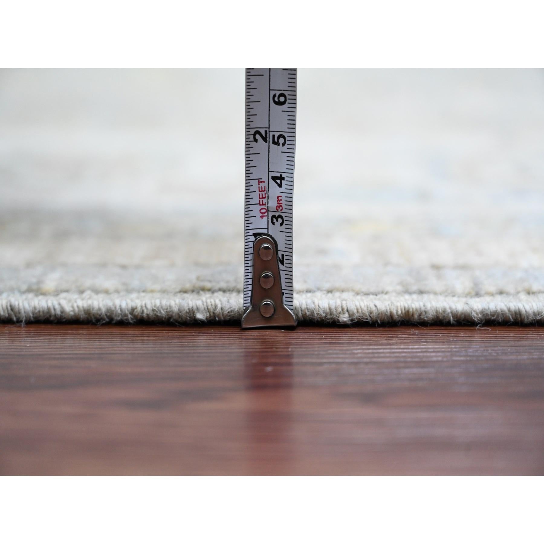 8'x10' Grauer afghanischer Peshawar mit Heriz All Over Design Wollteppich handgeknüpft im Angebot 2