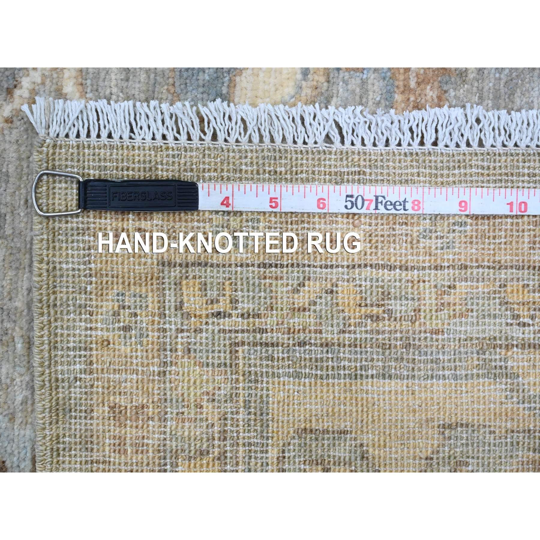 8'x10' Grauer afghanischer Peshawar mit Heriz All Over Design Wollteppich handgeknüpft im Angebot 3