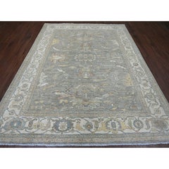 8'x10' Gray Afghan Peshawar with Heriz All Over Design Wool Hand Knotted Rug