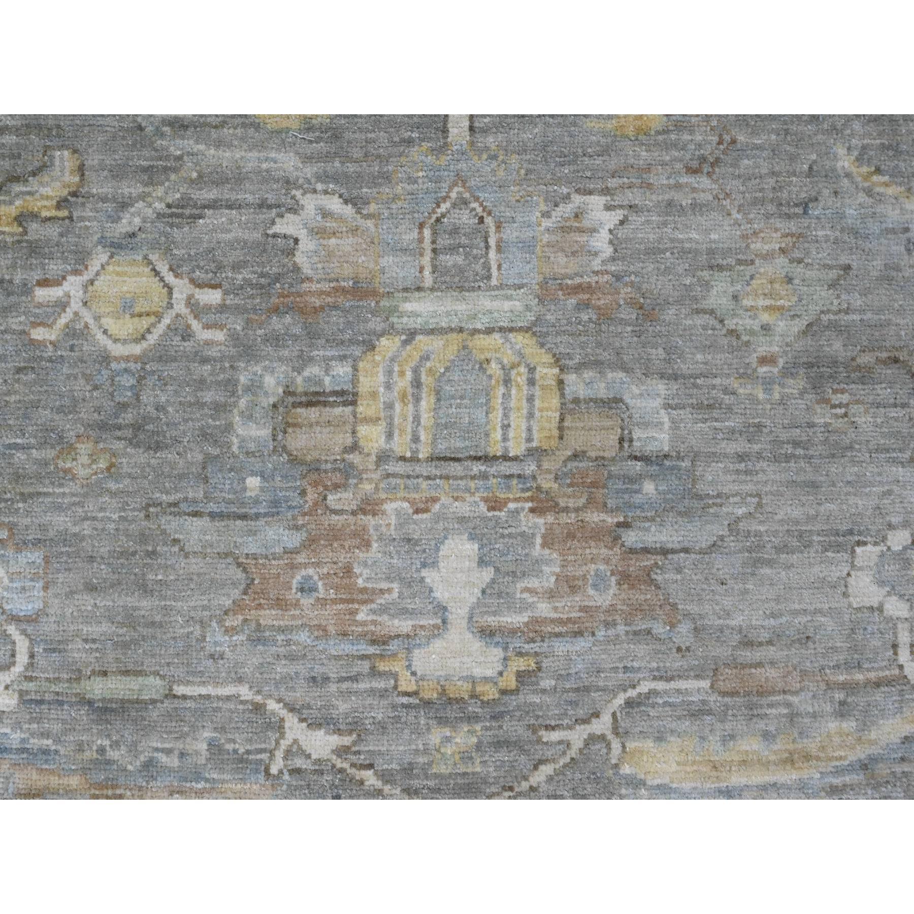 8'x10' Grauer afghanischer Peshawar mit Heriz All Over Design Wollteppich handgeknüpft (Wolle) im Angebot