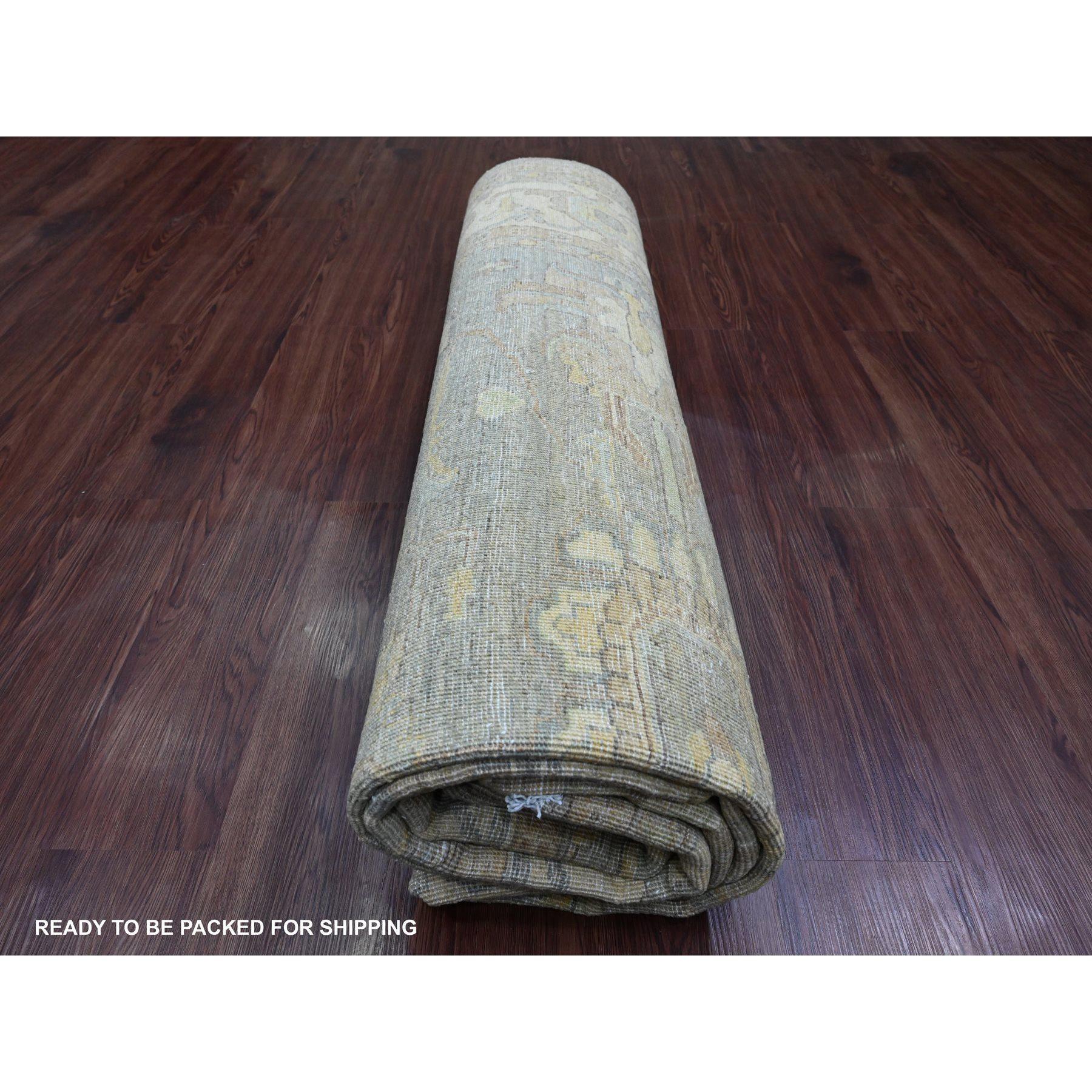 8'x10' Grauer afghanischer Peshawar mit Heriz All Over Design Wollteppich handgeknüpft im Angebot 1