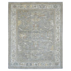 8'x10' Gray Afghan Peshawar with Heriz All Over Design Wool Hand Knotted Rug