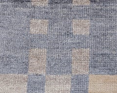 8x10 Gray Beige Colored Stripes Wool & Bamboo Silk Moroccan Rug ( G - 9095 )