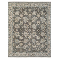 8x10 Gray Cream Persian Style Hand Knotted Oriental Rug ( OAC-7)