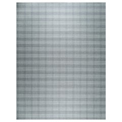 8x10 Gray Flat Weave Wool Subtle Plaid Geometric Modern Carpet Rug