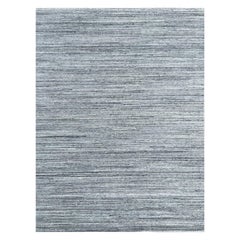 8x10 Gray Hand-Knotted Wool Texture Geometric Modern Carpet Rug