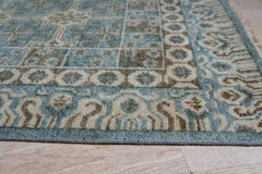 8x10 Gray Hand-Knotted Wool Trellis Starburst Geometric Modern Carpet Rug
