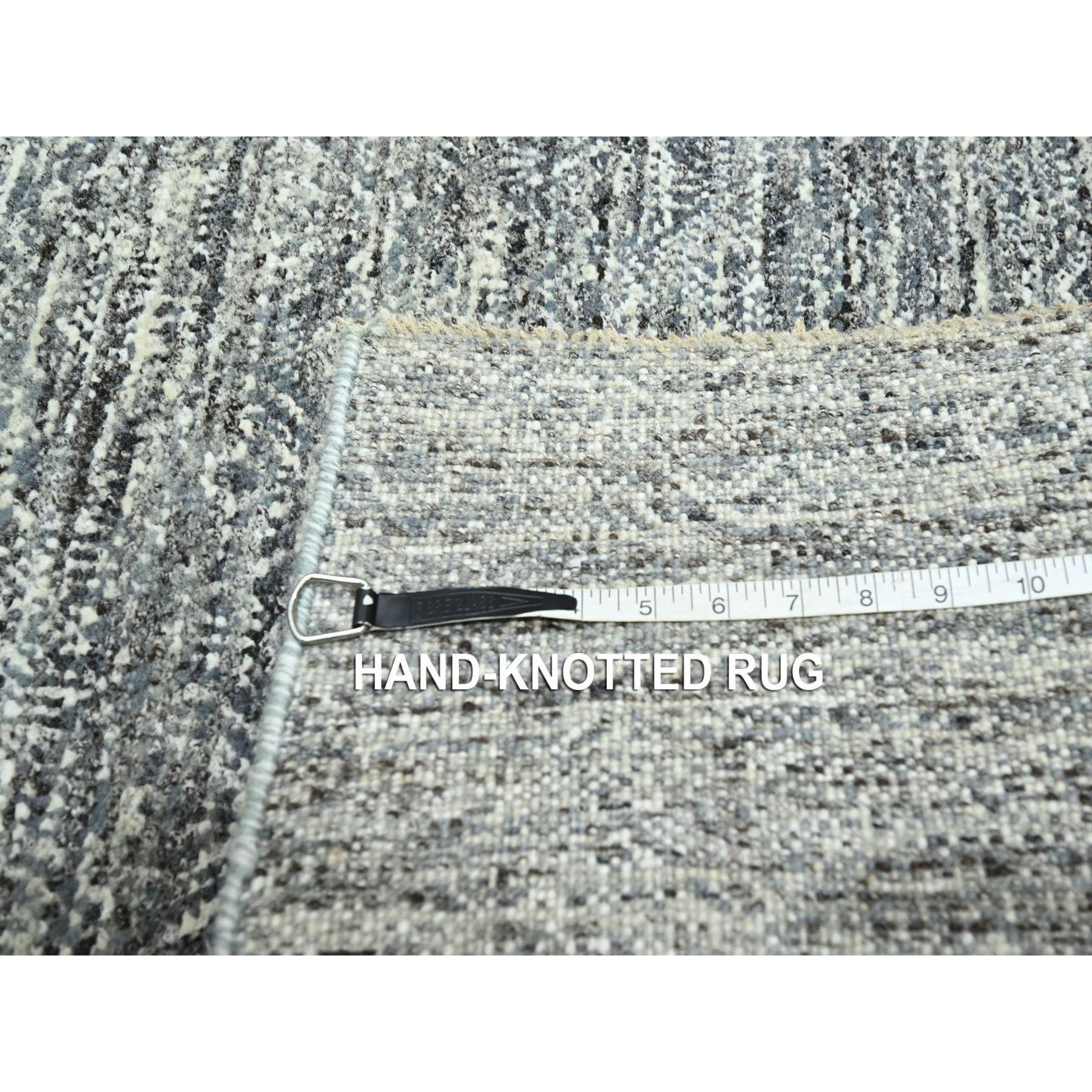 8'x10' Grau Kohinoor Herat Geometrisches sich wiederholendes Muster Handgeknüpfter Wollteppich im Angebot 4