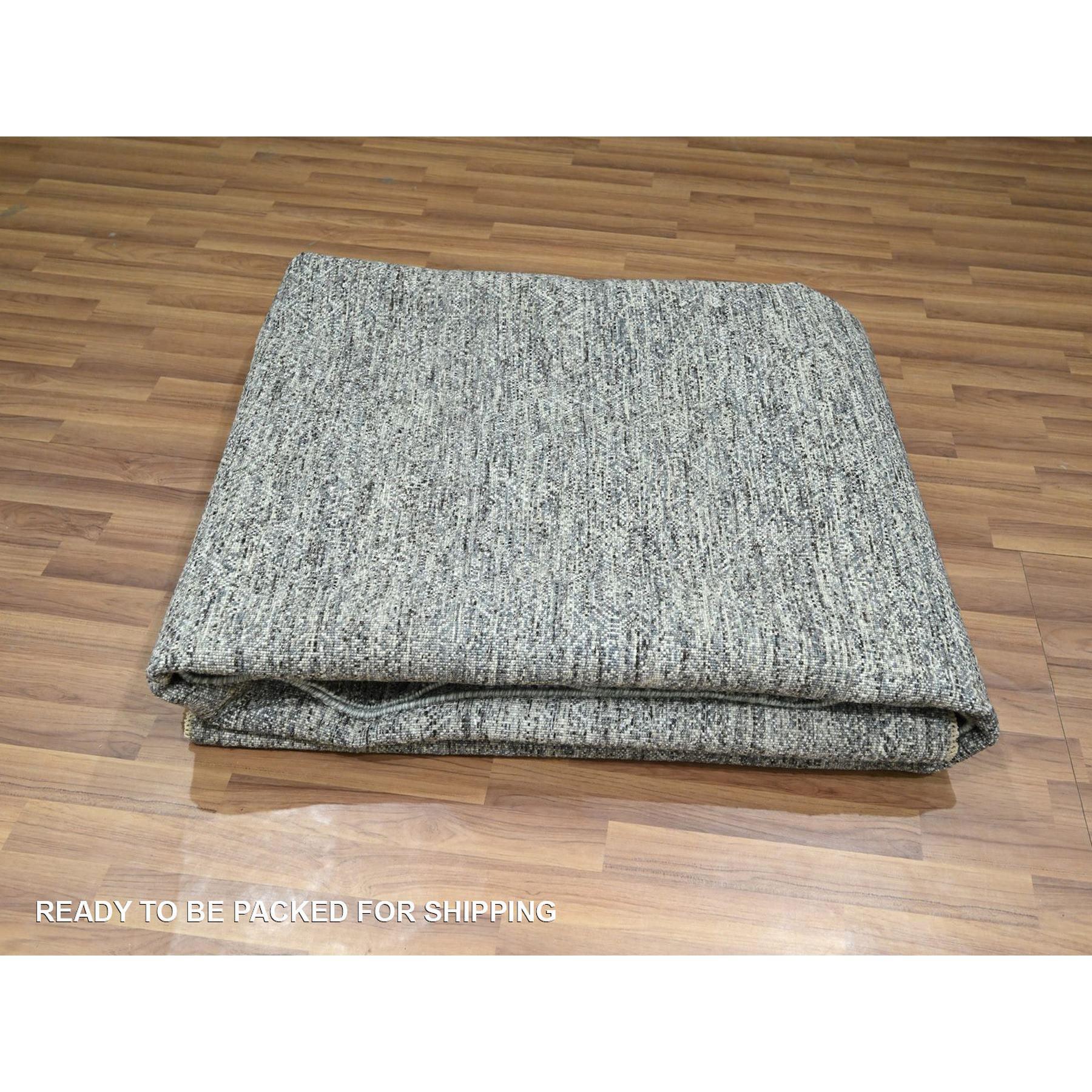 8'x10' Grau Kohinoor Herat Geometrisches sich wiederholendes Muster Handgeknüpfter Wollteppich im Angebot 2