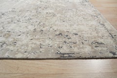 8x10 Gray Machine Made Wool Distressed Texture Abstract Modern Carpet Rug