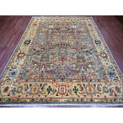 8'x10' Gray Peshawar with Bijar Garus Design Hand Knotted Wool Oriental Rug