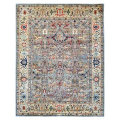 8'x10' Gray Peshawar with Bijar Garus Design Hand Knotted Wool Oriental Rug
