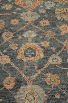 8x10 Gray Rust Hand Knotted Turkish Oushak Rug ( G-13432 )