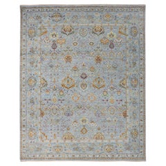 8'x10' Grauer Sultanabad Reimagined Leaf Design Cropped Thin Wool Hand Knotted Rug