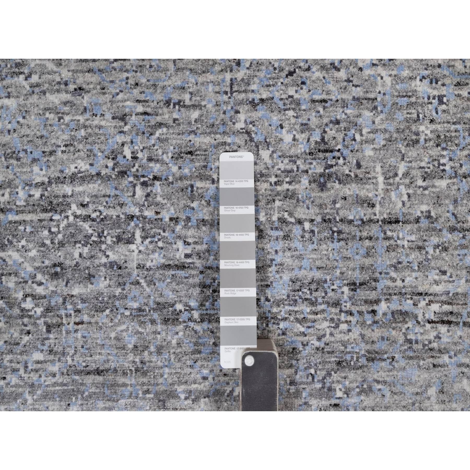 8'x10' Grau Ton in Ton Design Modern Handgeknüpft 100% Wolle Orientteppich im Angebot 1