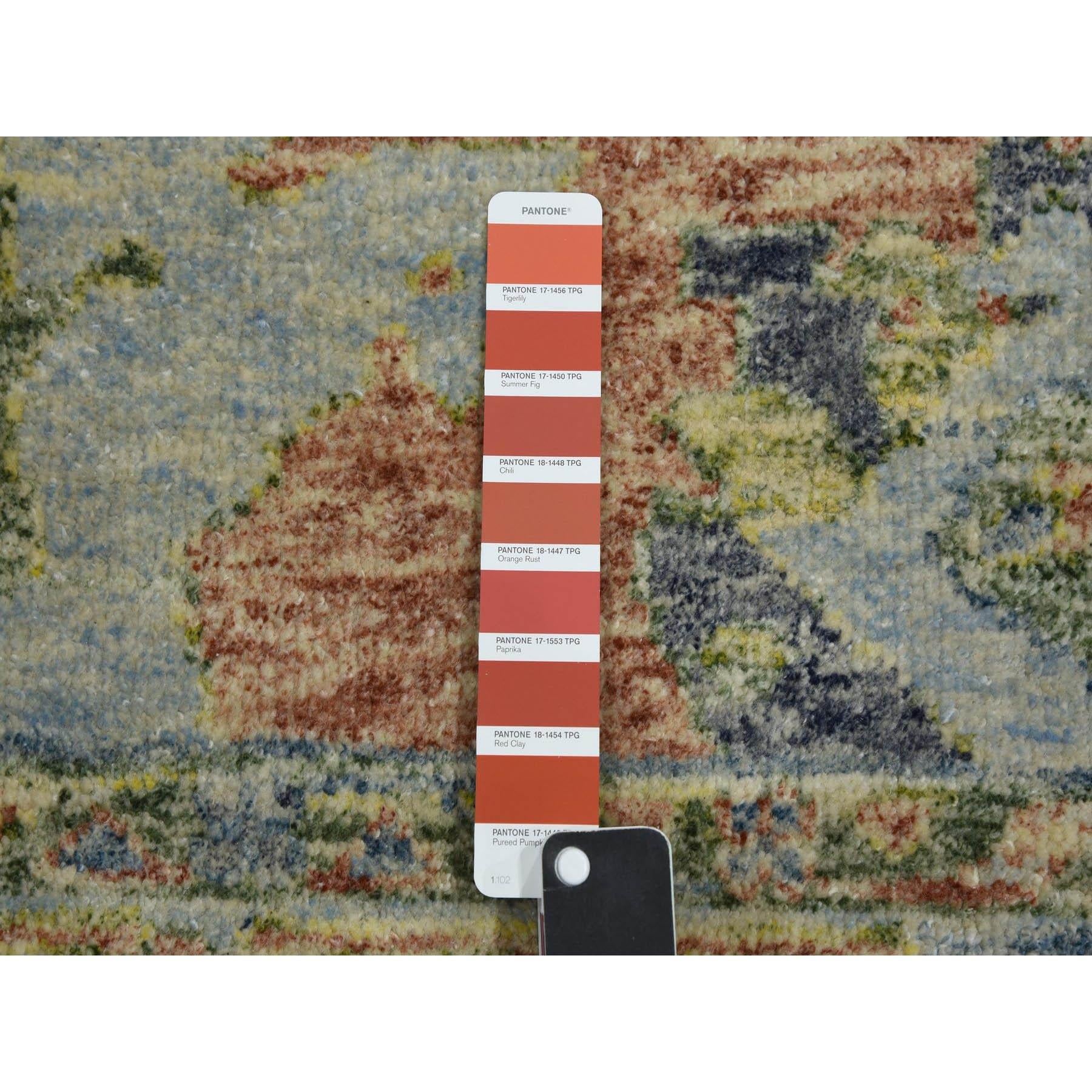 8'x10' Tapis d'Orient en laine grise nouée à la main Oushak Salt and Pepper Design en vente 1