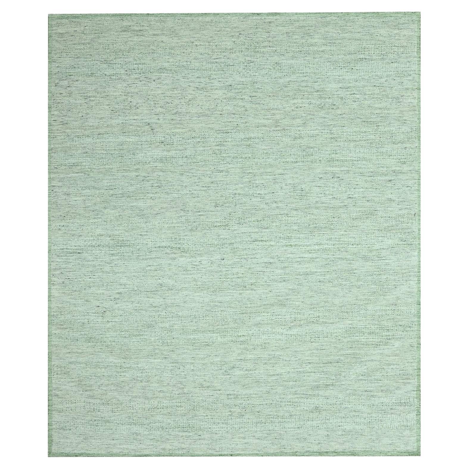 8'x10' Green 100% Wool Oxidized and Distressed Grass Design Hand Knotted Rug