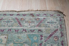 8x10 Green Hand-Knotted Silk Faded Turquoise Medallions Tribal Modern Carpet Rug