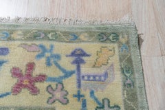 8x10 Green Hand-Knotted Wool Pastel Floral Field Classic Traditional Carpet Rug