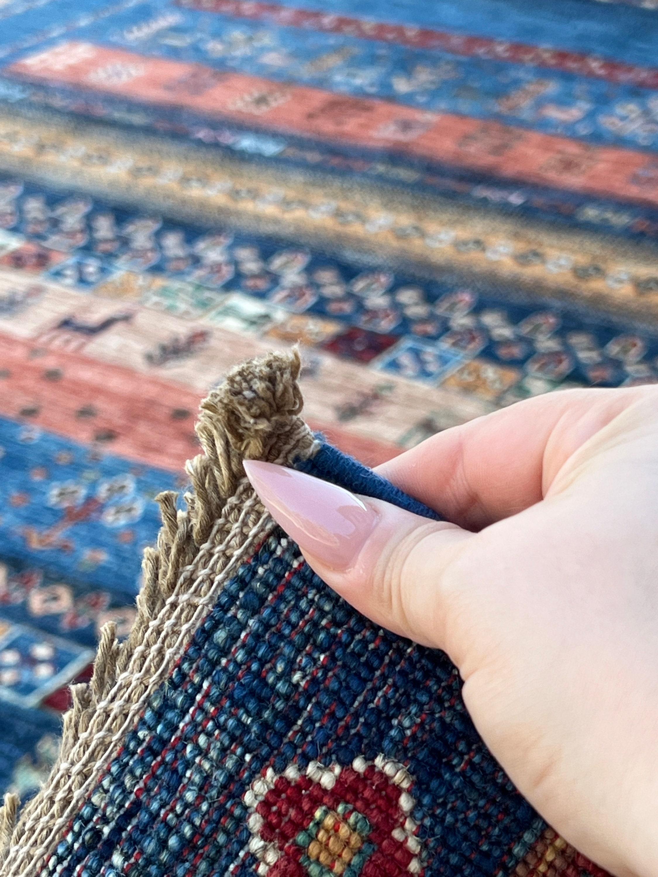 8x10 Hand-Knotted Afghan Gabbeh Rug Premium Hand-Spun Afghan Wool Fair Trade For Sale 6