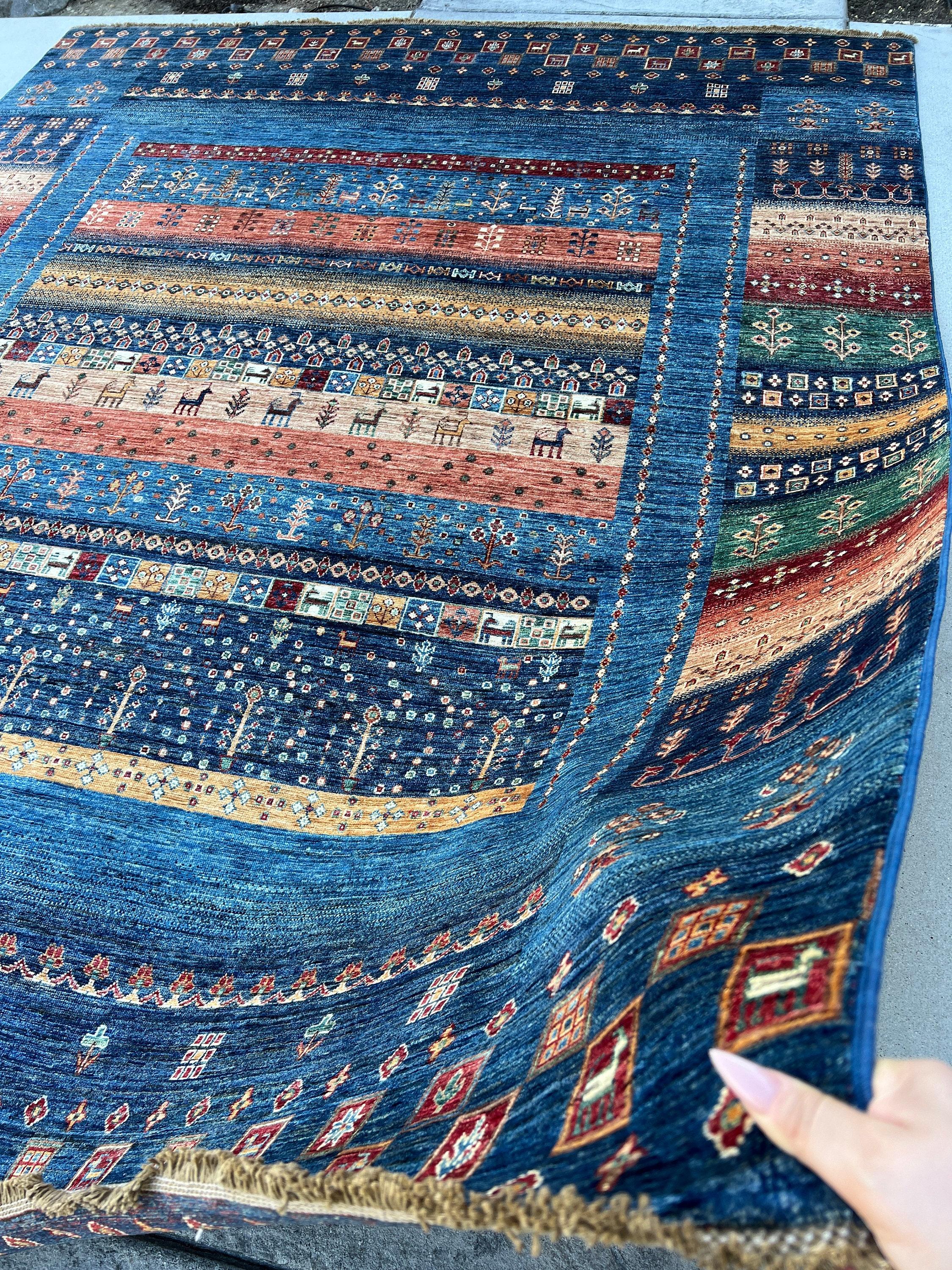 8x10 Hand-Knotted Afghan Gabbeh Rug Premium Hand-Spun Afghan Wool Fair Trade For Sale 2